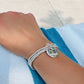 Silver Beaded Stretch Bracelet with Charm