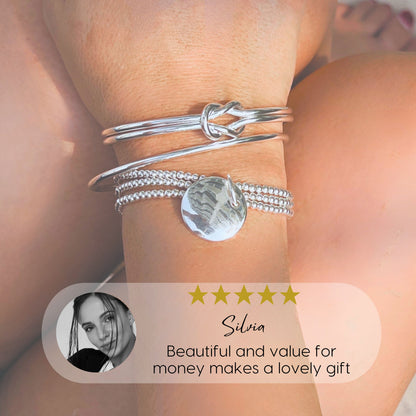 Stacked Bangle Set with Stretch Beaded Bracelet