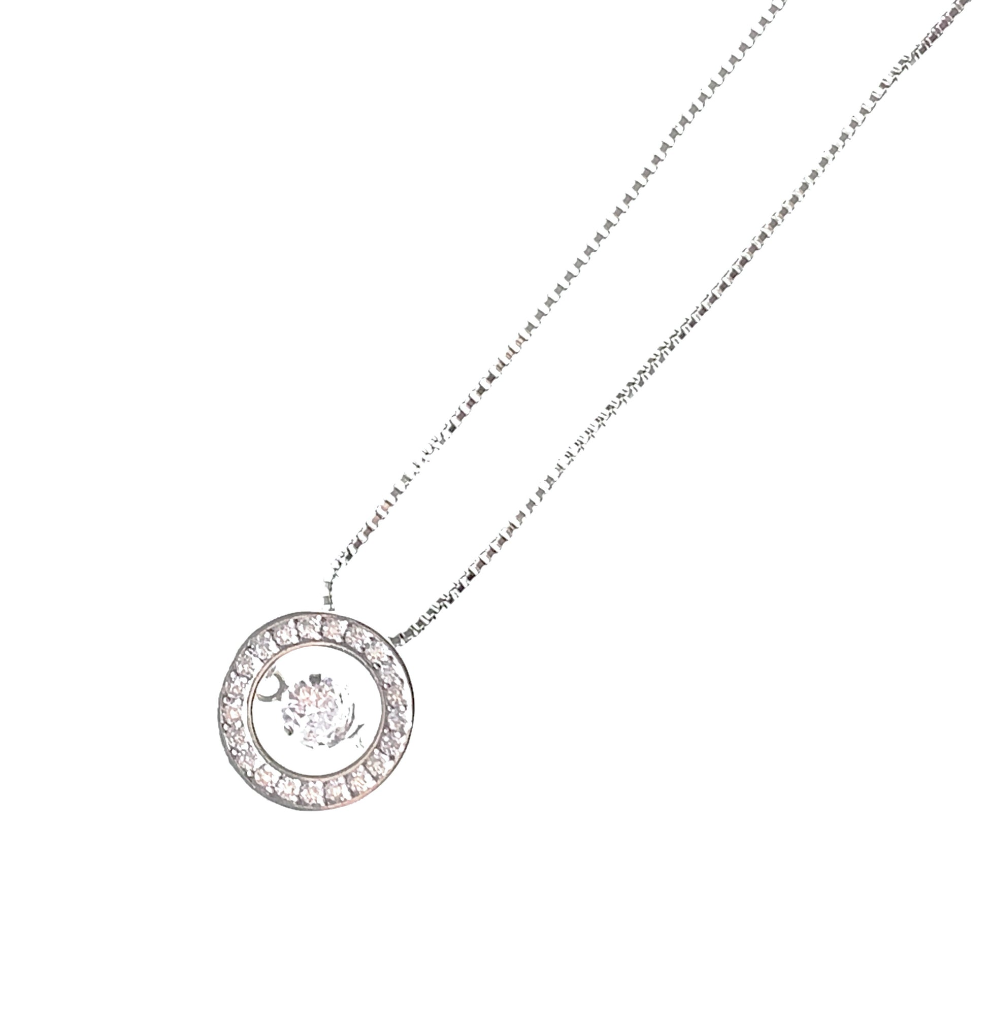 Sparkling Sterling Silver Cubic Zirconia Spinner Necklace Peach Bomb Fashion, Jewellery, Homeware & Gifts Jewellery