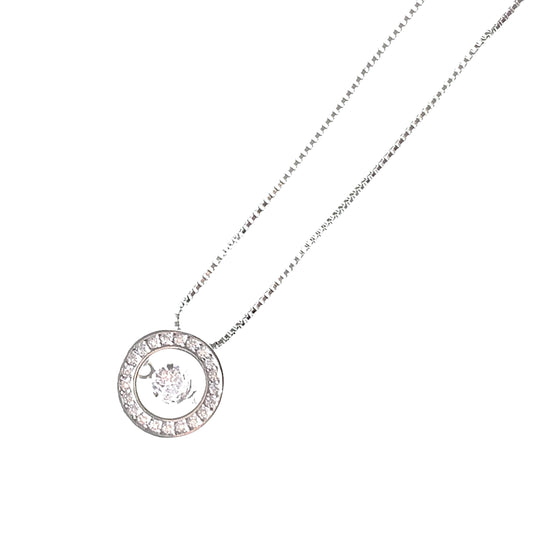 Sparkling Sterling Silver Cubic Zirconia Spinner Necklace Peach Bomb Fashion, Jewellery, Homeware & Gifts Jewellery