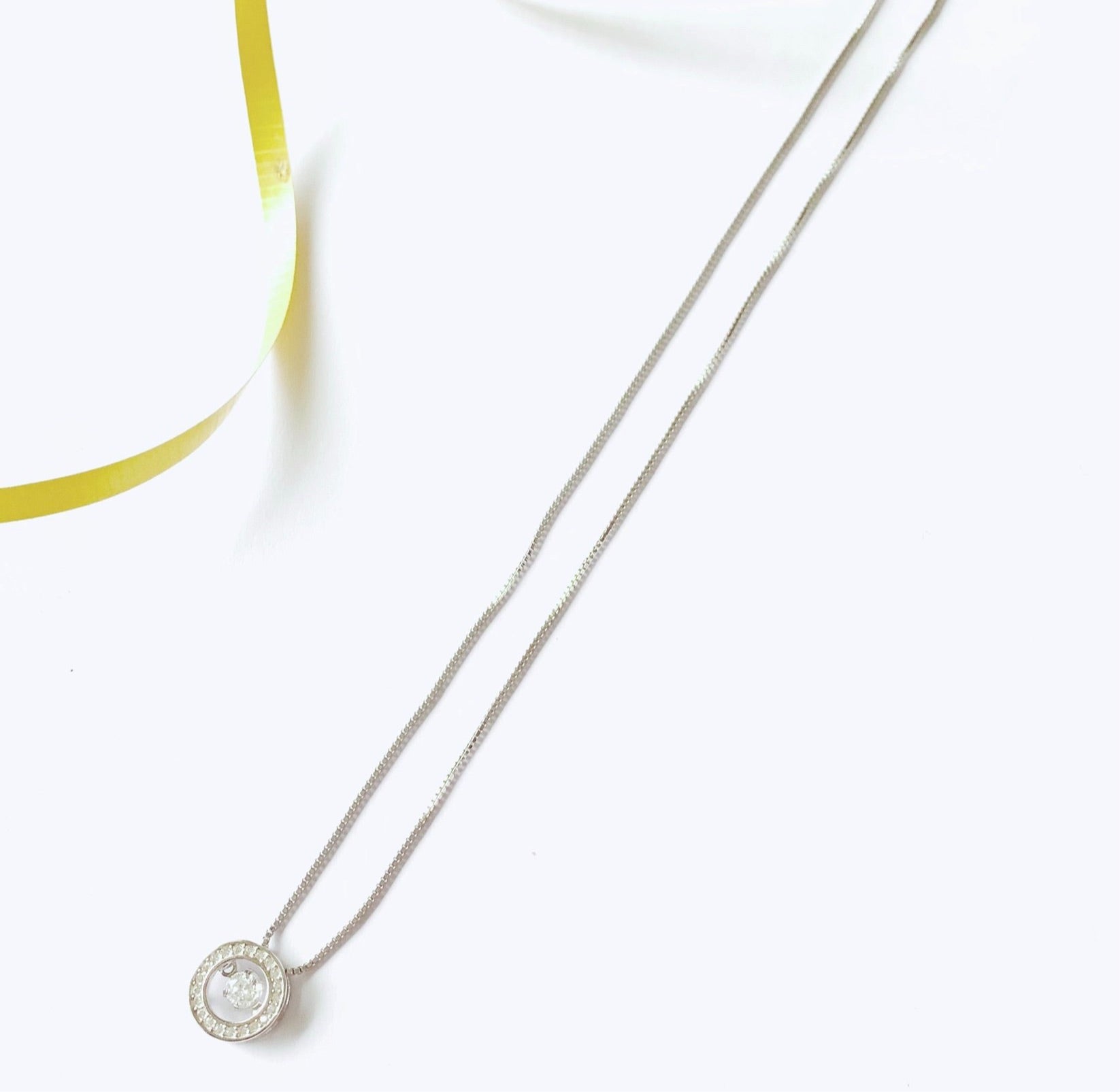 Sparkling Sterling Silver Cubic Zirconia Spinner Necklace Peach Bomb Fashion, Jewellery, Homeware & Gifts Jewellery