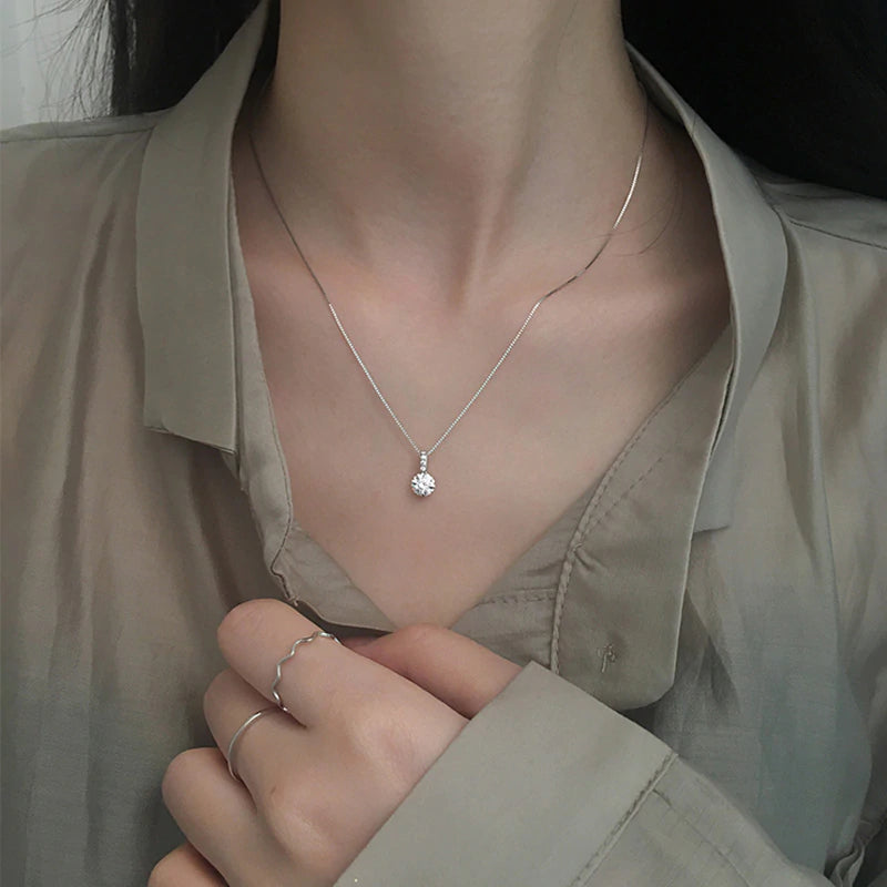 Sparkling Sterling Silver Cubic Zirconia Drop Pendant Peach Bomb Fashion, Jewellery, Homeware & Gifts Jewellery