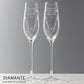 Personalised Swarovski Gems Hand Cut Pair of Flutes with Gift Box