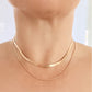 Gold Herringbone Double Layer Necklace with Flat and Thin Gold Chains. The Gift for Her Peach Bomb Fashion, Jewellery, Homeware & Gifts Necklaces